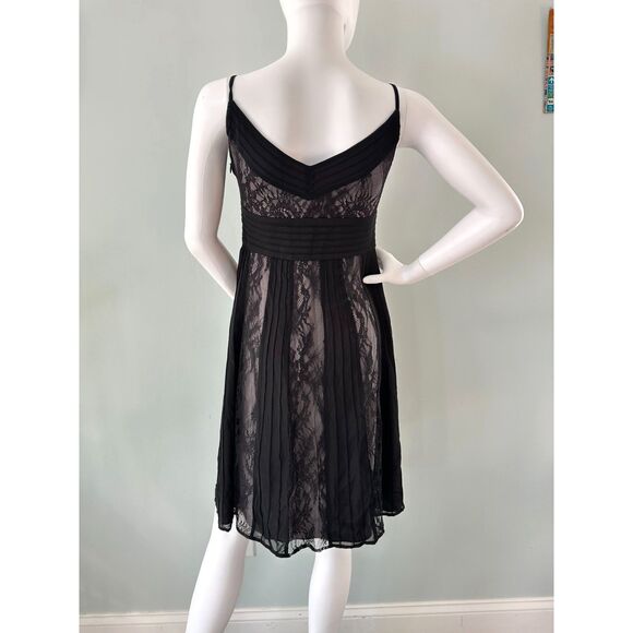 Ann Taylor LOFT Black Lace Evening Cocktail Mini Dress Women's Size XSP Gothic - Picture 2 of 7
